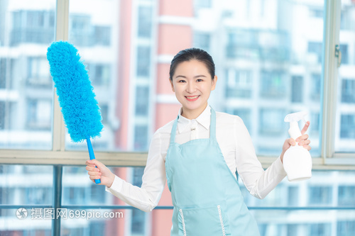 家政保潔手拿撣子形象 專業(yè)家政服務(wù)的標(biāo)志